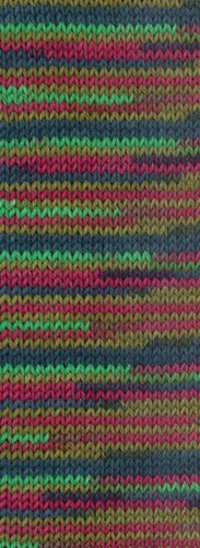 Lana Grossa Meilenweit 100 Merino Extrafine Cosy 6164 Khaki/Weinrot/Mai-/Waldgrün gestreift-2