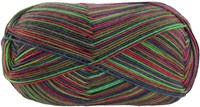Lana Grossa Meilenweit 100 Merino Extrafine Cosy 6164 Khaki/Weinrot/Mai-/Waldgrün gestreift