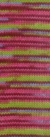 Lana Grossa Meilenweit 100 Merino Extrafine Cosy 6166 Pink/Burgund/Frühlingsgrün/Veilchenblau gestreift-2