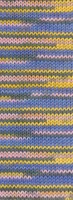 Lana Grossa Meilenweit 100 Merino Extrafine Cosy 6167 Gelb/Pfirsich/Graphitgrau/Veilchenblau gestreift-2