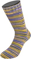 Lana Grossa Meilenweit 100 Merino Extrafine Cosy 6167 Gelb/Pfirsich/Graphitgrau/Veilchenblau gestreift-3