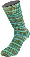 Lana Grossa Meilenweit 100 Merino Extrafine Cosy 6168 Minttürkis/Türkisblau/Graubraun/Moosgrün gestreift-3