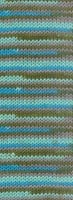 Lana Grossa Meilenweit 100 Merino Extrafine Cosy 6168 Minttürkis/Türkisblau/Graubraun/Moosgrün gestreift-2