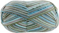 Lana Grossa Meilenweit 100 Merino Extrafine Cosy 6168 Minttürkis/Türkisblau/Graubraun/Moosgrün gestreift