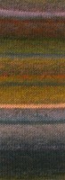 Lana Grossa Meilenweit 100 Rainbow 6407 Dunkel-/Helloliv/Dunkel-/Graugrün/Orange/Ockerbraun/Lachs/Graubraun-2