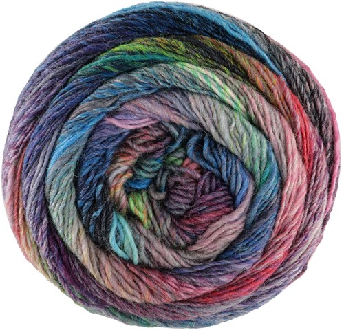 Lana Grossa Meilenweit 100 Rainbow 6409 Grün/Ocker/Burgund/Dunkelgrau/Tinten-/Graublau/Mausgrau/Türkis/Schwarzbraun/Bordeaux
