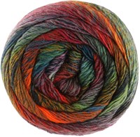 Lana Grossa Meilenweit 100 Rainbow 6410 Rost/Graphit/Dunkelrot/Grau-/Laub-/Wald-grün/Orange/Bordeaux/Karamell/Rot