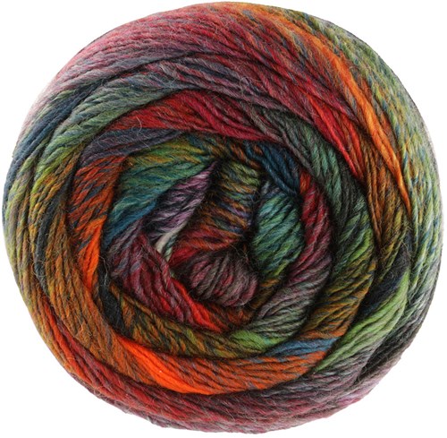 Lana Grossa Meilenweit 100 Rainbow 6410 Rost/Graphit/Dunkelrot/Grau-/Laub-/Wald-grün/Orange/Bordeaux/Karamell/Rot
