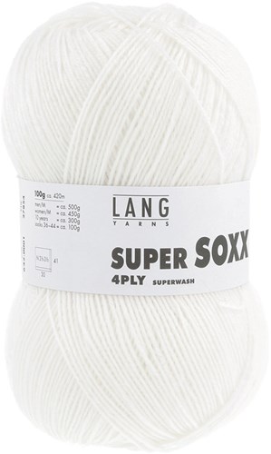 Lang Yarns Super Soxx 4-Fach 0001 Weiß-2
