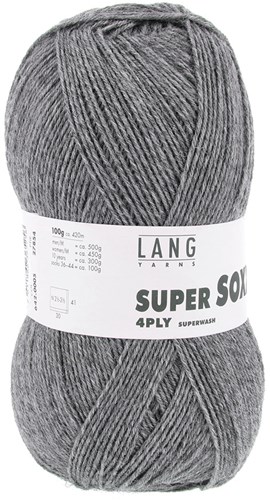 Lang Yarns Super Soxx 4-Fach 0005 Dark Grey Mélange-2
