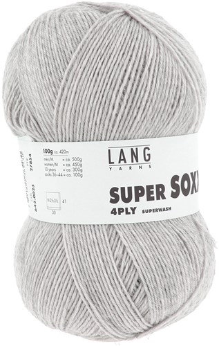 Lang Yarns Super Soxx 4-Fach 0023 Light Grey Mélange-2