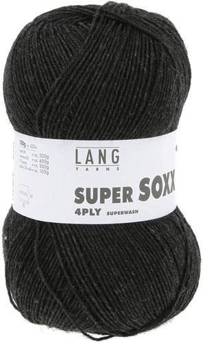 Lang Yarns Super Soxx 4-Fach 0070 Anthracite Mélange-2