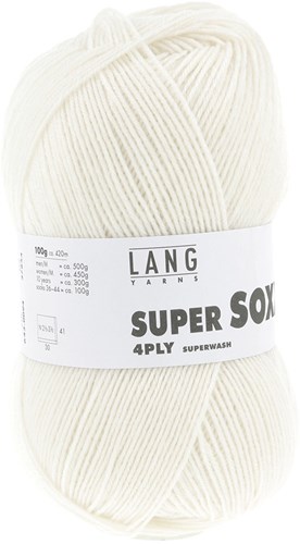 Lang Yarns Super Soxx 4-Fach 0094 Offwhite-2