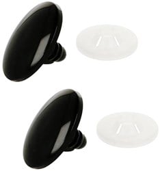 Plastik Sicherheitsaugen oval schwarz 11mm