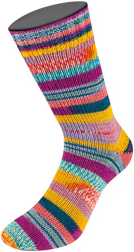 Lana Grossa Meilenweit 100 Arte 6801 Lila/Lachs/Gelb/Hellblau/Ecru/Fuchsia/Mint-

türkis/Dunkelpetrol-3