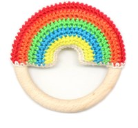Wollplatz Regenbogen Beißring Häkelpaket 6 Colorful
