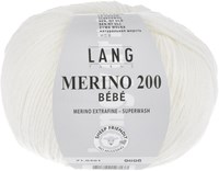 Lang Yarns Merino 200 Bebe 0301 Weiß
