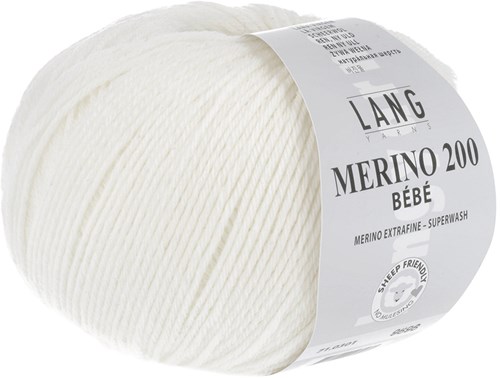 Lang Yarns Merino 200 Bebe 0301 Weiß-2