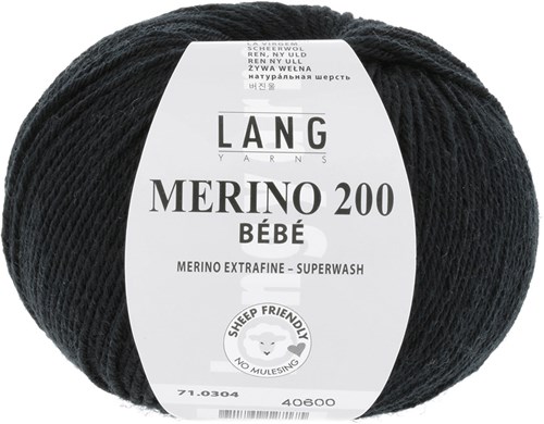 Lang Yarns Merino 200 Bebe 0304 Schwarz