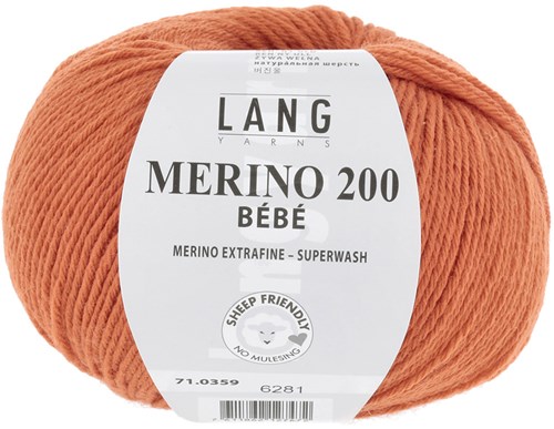 Lang Yarns Merino 200 Bebe 0359 Orange