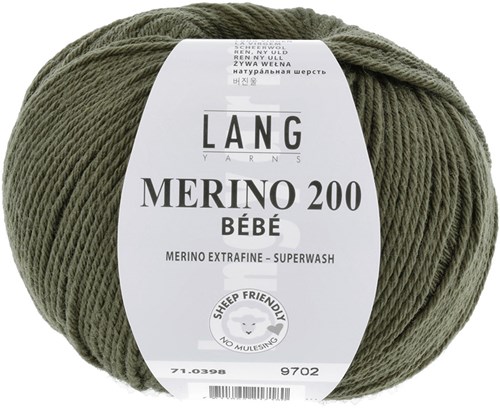 Lang Yarns Merino 200 Bebe 0398 Oliv