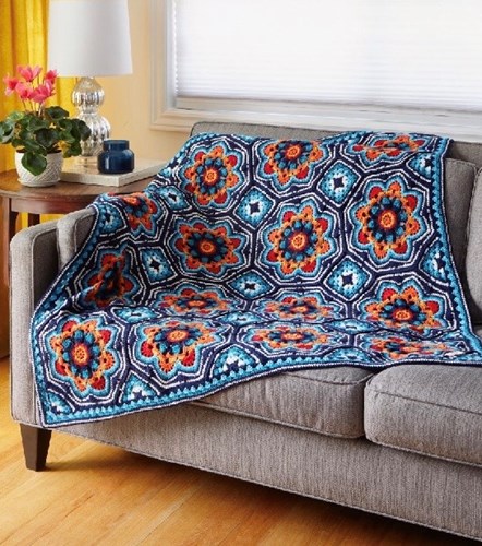 Persian Tiles Janie Crow Original Colorway Decke Häkelpaket-3