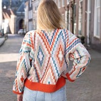 Kleurrijke V-hals Sweater Haakpakket
