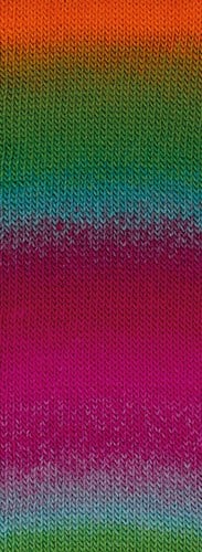 Lana Grossa Meilenweit 100 Color Mix Multi 004 Orange/Grün/Türkis/Fuchsia/Pink/Graulila-2