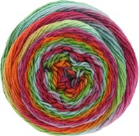 Lana Grossa Meilenweit 100 Color Mix Multi 004 Orange/Grün/Türkis/Fuchsia/Pink/Graulila