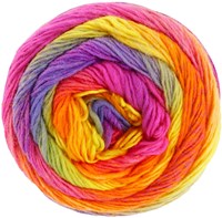 Lana Grossa Meilenweit 100 Color Mix Multi 009 Graulila/Khaki/Gelb/Orange/Pink/Fuchsia