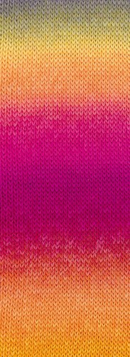Lana Grossa Meilenweit 100 Color Mix Multi 009 Graulila/Khaki/Gelb/Orange/Pink/Fuchsia-2