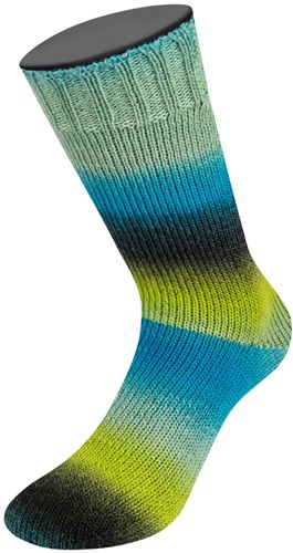 Lana Grossa Meilenweit 100 Color Mix Multi 015 Hell-/Moosgrün/Jade/Türkis/Blaupetrol/Schwarz/Schwarzblau/Petrol-3