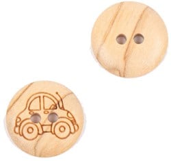 Drops Holzknopf Auto 15 mm