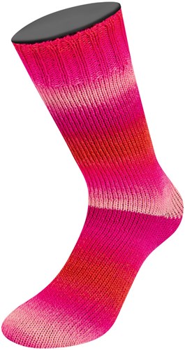 Lana Grossa Meilenweit 100 Color Mix Soft 062 Pink/Zyklam/Kirsch-/Feuerrot/Himbeer-3