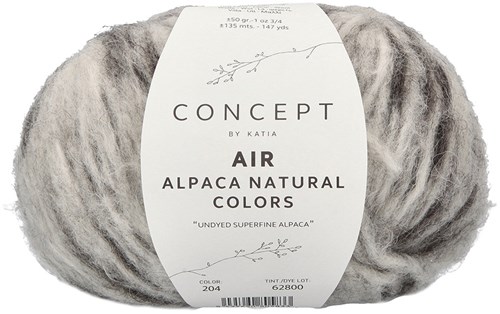 Katia Air Alpaca Natural Colors 204 Grau-Schwarz