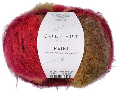 Katia Reiki 201 Rot-Schwarz-Khaki-Braun