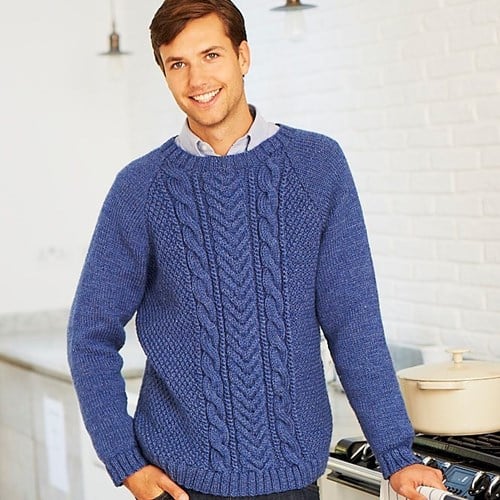 Strickanleitung Stylecraft Life Aran No. 8930 Herrenpullover