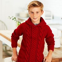 Strickanleitung Stylecraft Life Aran No. 8936 Jungen Hoodie