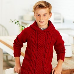 Strickanleitung Stylecraft Life Aran No. 8936 Jungen Hoodie