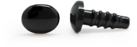 Sicherheitsaugen Oval Schwarz 5 Paar 8mm