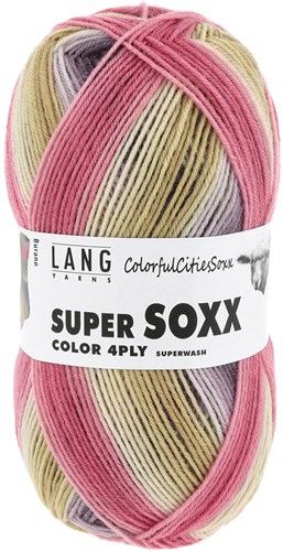 Lang Yarns Super Soxx Color 4-PLY 509 Olive/Violett/Pink 1143 Burano