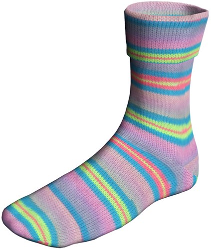 Lang Yarns Super Soxx Color 4-Fach 0518 Rosa/Türkis/Lime 1145 Dancing Queen-3