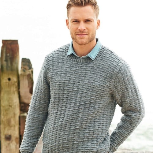 Strickanleitung Stylecraft Life Aran No. 9022 Herrenpullover