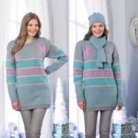 Strickanleitung Stylecraft Life DK No. 9030 Pullover, Mütze und Schal