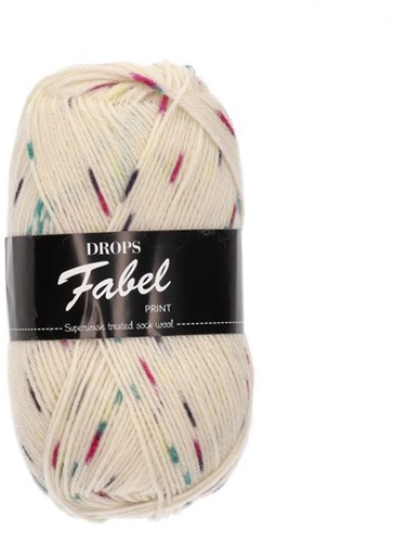 Drops Fabel Print 925 Beerensahne