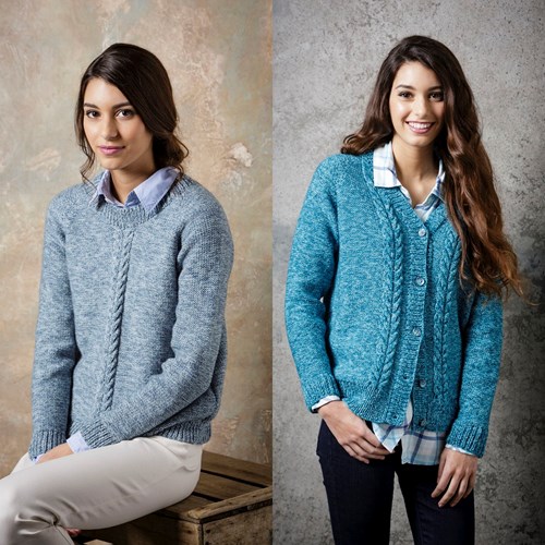 Strickanleitung Stylecraft Batik DK No. 9292 Zopfpullover und Jacke