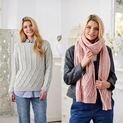 Strickanleitung Stylecraft Batik DK No. 9423 Pullover und Schal