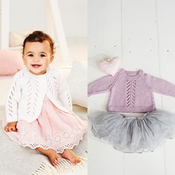 Strickanleitung  Stylecraft Bambino DK No. 9499 Babypullover und Strickjacke