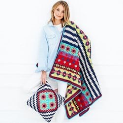 Häkelanleitung Stylecraft Life & Special DK No. 9528 Decke und Kissen