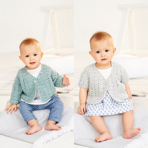 Häkelanleitung  Stylecraft Bambino DK No. 9532 Baby Strickjacken